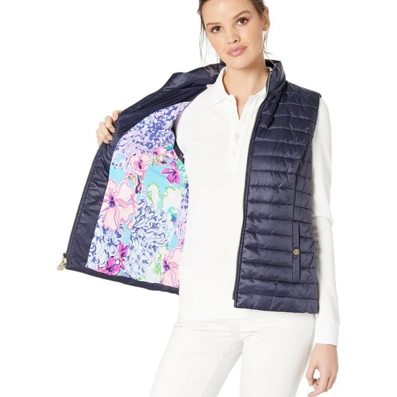 Navy Lilly Pulitzer Elyn Puffer Vest XXS - Picture 3 of 9